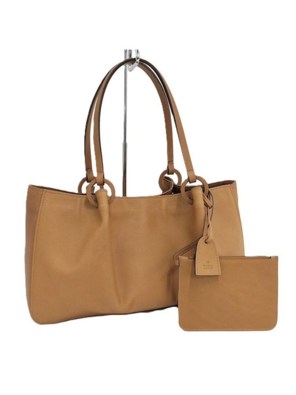Gucci Tote Bag with Pouch Leather Brown 94898